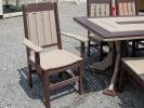 Classic Dining Chair with Arms in Weather Wood and Milwaukee Brown Poly Lumber